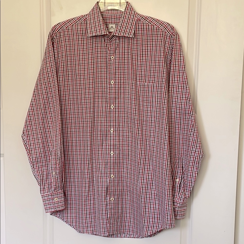 Peter Millar Plaid Dress Shirt Large NWOT